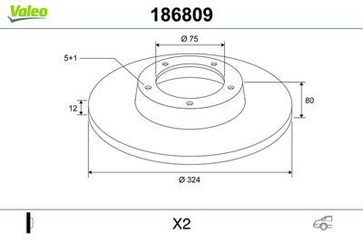 Brake Disc VALEO 186809