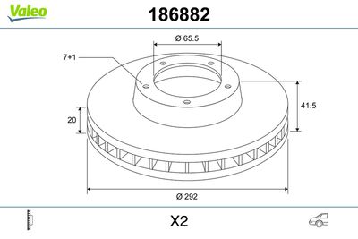 Brake Disc VALEO 186882