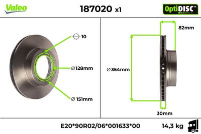 Brake Disc VALEO 187020
