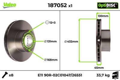 Brake Disc VALEO 187052