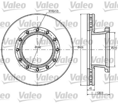 Brake Disc VALEO 187069