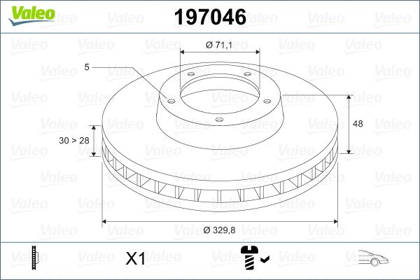VALEO 197046 Brake Disc