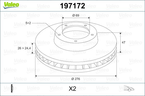 VALEO 197172 Brake Disc