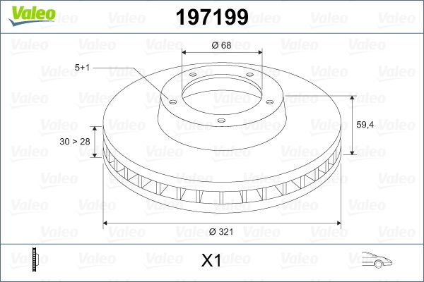 VALEO 197199 Brake Disc