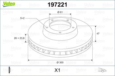 Brake Disc VALEO 197221