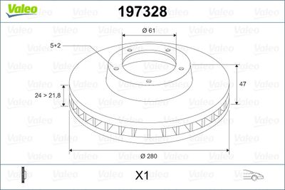 Brake Disc VALEO 197328