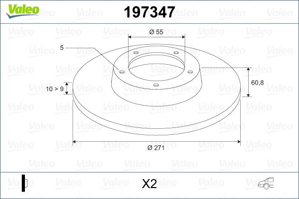VALEO 197347 Brake Disc