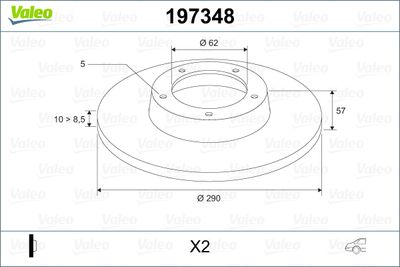 Brake Disc VALEO 197348