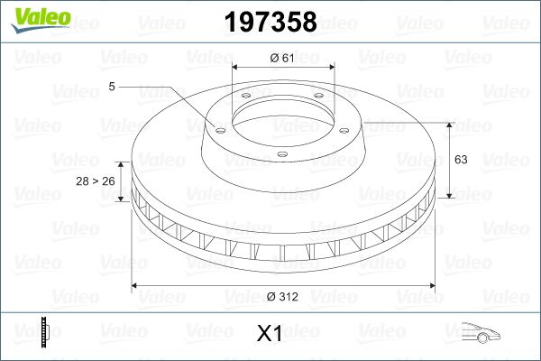 VALEO 197358 Brake Disc