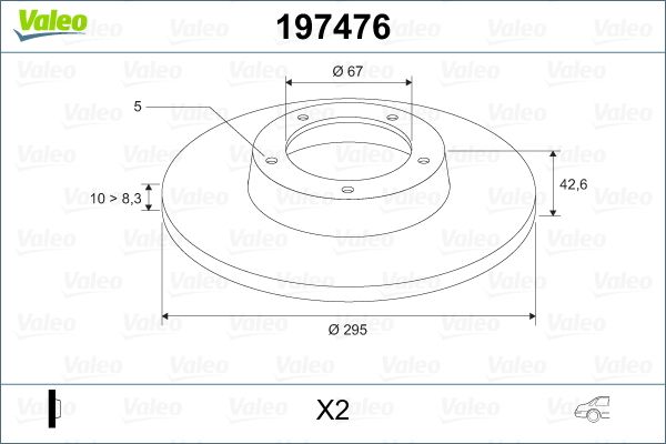 VALEO 197476 Brake Disc