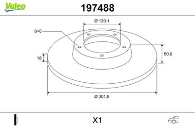 Brake Disc VALEO 197488