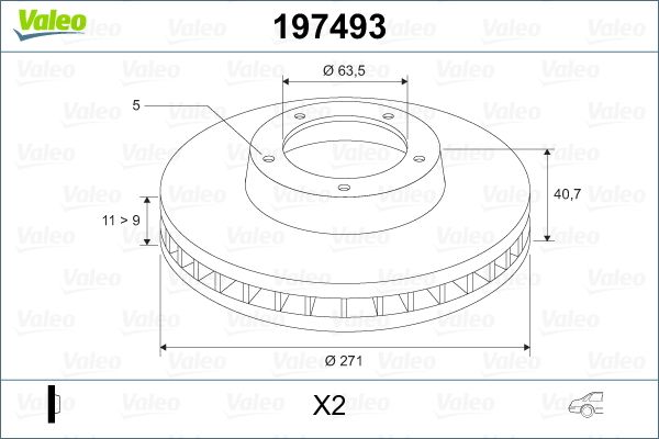 VALEO 197493 Brake Disc