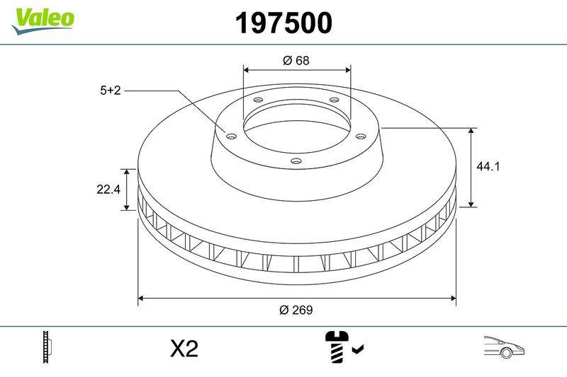 VALEO 197500 Brake Disc
