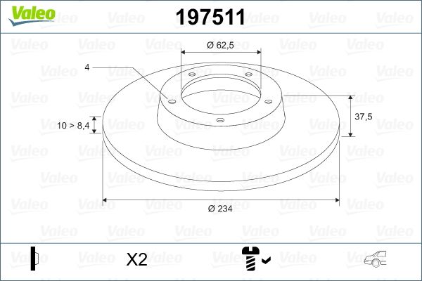 VALEO 197511 Brake Disc