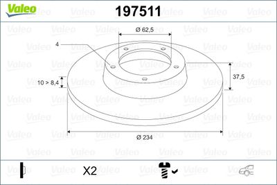 Brake Disc VALEO 197511