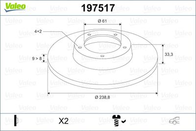 Brake Disc VALEO 197517