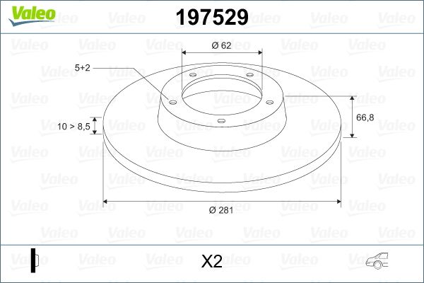 VALEO 197529 Brake Disc