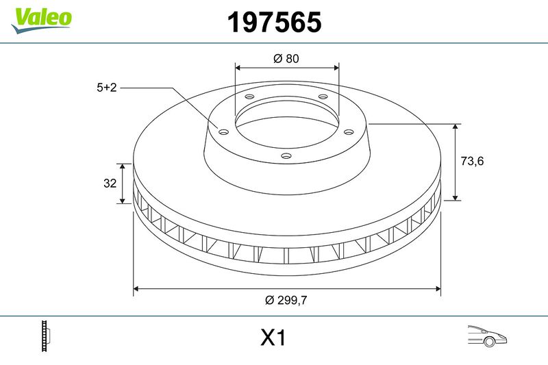 VALEO 197565 Brake Disc