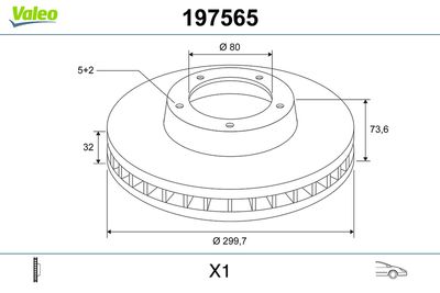 Brake Disc VALEO 197565