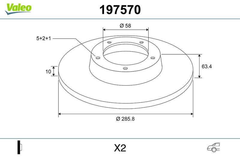 VALEO 197570 Brake Disc