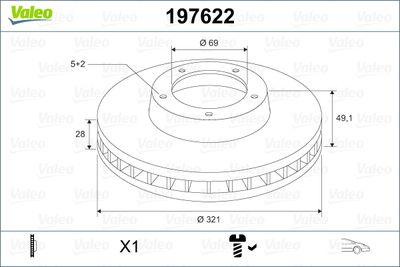 Brake Disc VALEO 197622