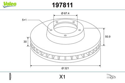 Brake Disc VALEO 197811