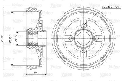 Brake Drum VALEO 237034