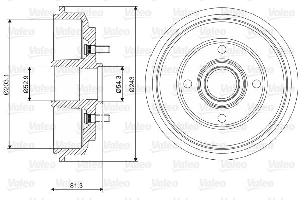 VALEO 237088 Brake Drum