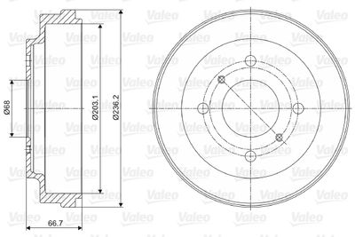 Brake Drum VALEO 237115