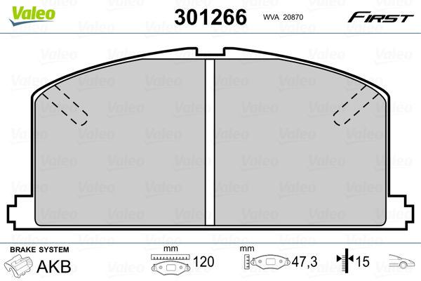 VALEO 301266 Brake Pad Set, disc brake