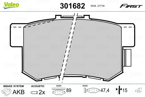 VALEO 301682 Brake Pad Set, disc brake