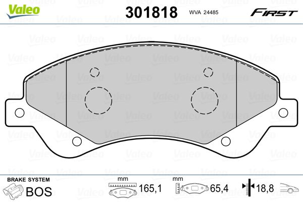 VALEO 301818 Brake Pad Set, disc brake