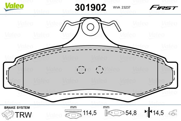 VALEO 301902 Brake Pad Set, disc brake