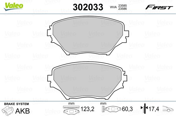 VALEO 302033 Brake Pad Set, disc brake