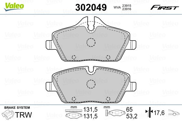 VALEO 302049 Brake Pad Set, disc brake
