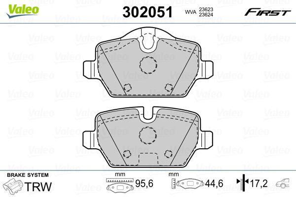 VALEO 302051 Brake Pad Set, disc brake