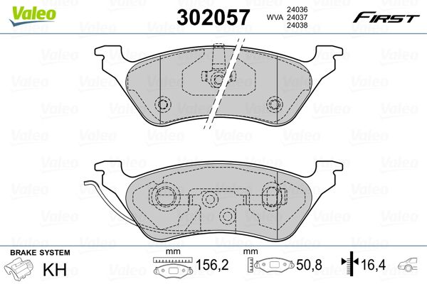 VALEO 302057 Brake Pad Set, disc brake