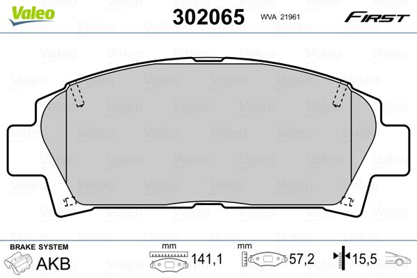VALEO 302065 Brake Pad Set, disc brake