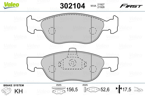 VALEO 302104 Brake Pad Set, disc brake