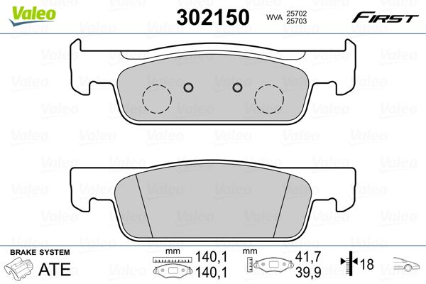 VALEO 302150 Brake Pad Set, disc brake