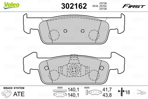 VALEO 302162 Brake Pad Set, disc brake