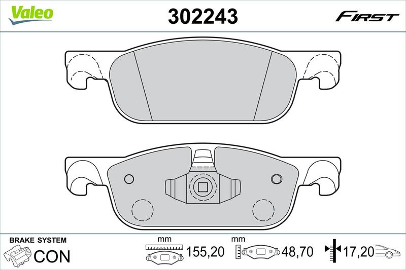 VALEO 302243 Brake Pad Set, disc brake