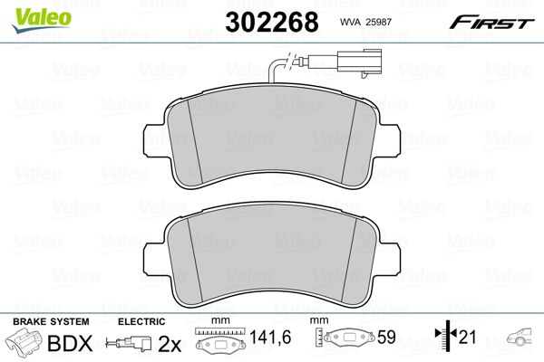 VALEO 302268 Brake Pad Set, disc brake
