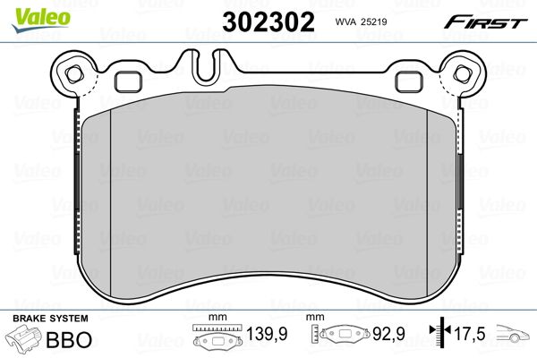 VALEO 302302 Brake Pad Set, disc brake