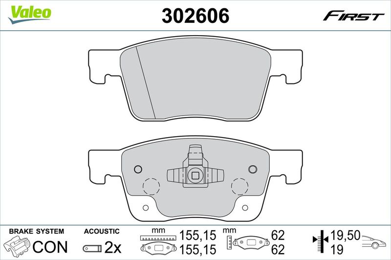 VALEO 302606 Brake Pad Set, disc brake