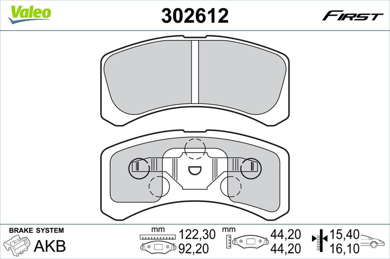 VALEO 302612 Brake Pad Set, disc brake