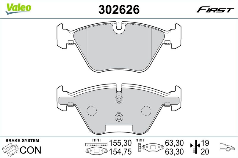 VALEO 302626 Brake Pad Set, disc brake