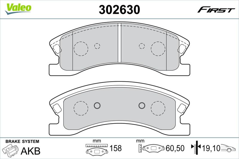 VALEO 302630 Brake Pad Set, disc brake