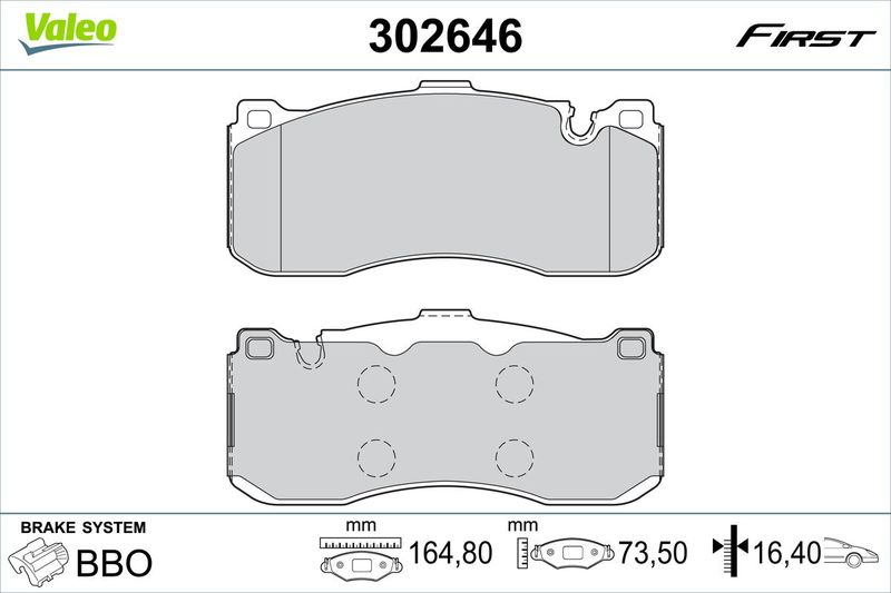 VALEO 302646 Brake Pad Set, disc brake