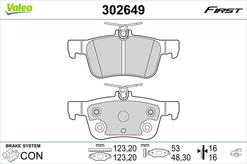 VALEO 302649 Brake Pad Set, disc brake